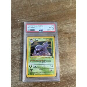 1999 POKEMON FOSSIL #13 MUK-HOLO PSA 8